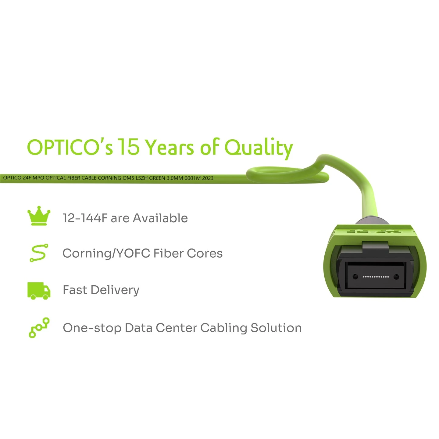 24F 2×12F MPO Male-2×12F MPO Female Trunk Cable OM5 24F 2×12F MPO Male-2×12F MPO Female Trunk Cable OM5